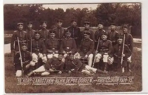 25554 Post Ak Döbeln 16. Korp.-Landsturm Rekr. Depot 1915