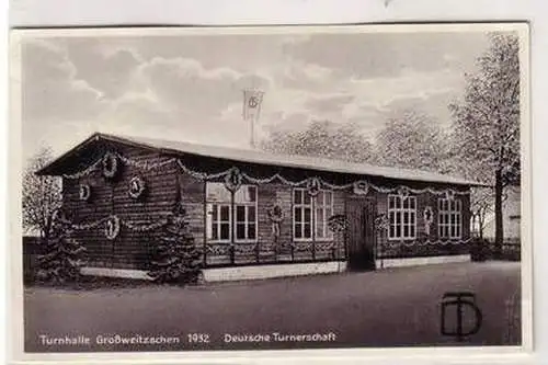 47243 Ak Turnhalle Großweitzschen Deutsche Turnerschaft 1932