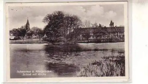 48967 Ak Schmorkau b. Königsbrück Schloß mit Kirche 1914