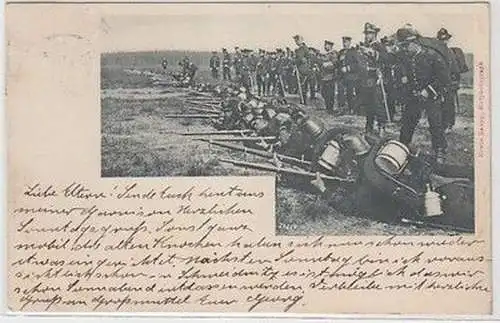 58848 Ak Dresden Jägerregiment mit gewehr im Anschlag 1901