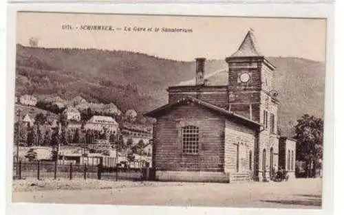 13800 Ak Schirmeck Elsass Bahnhof und Sanatorium 1941