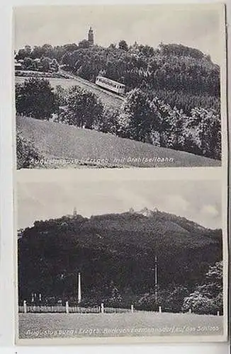 62733 Mehrbild Ak Augustusburg im Erzgeb. Drahtseilbahn und Schloß um 1940