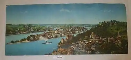 102805 Maximumkarte Panorama von Passau um 1910