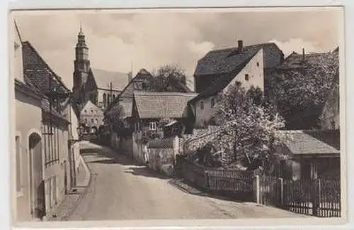 52865 Ak Kamenz Pulsnitzer Straße mit Hauptkirche 1940