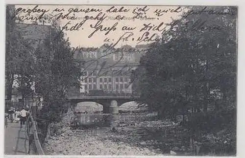 52852 Ak Aue Muldenpartie mit "könig Georg" Brücke 1911