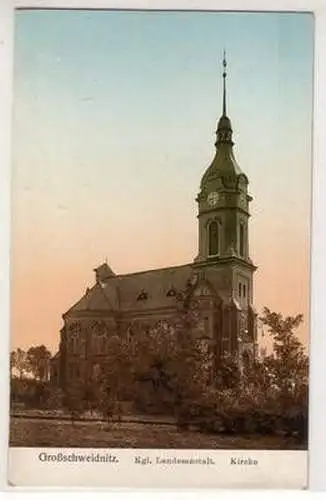 53202 Ak Großschweidnitz königliche Landesanstalt Kirche um 1910