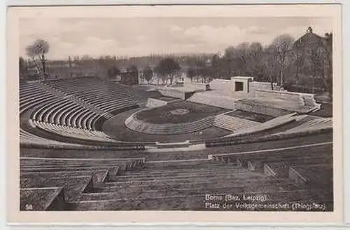 53022 Ak Borna Platz der Volksgemeinschaft (Thingplatz) um 1940