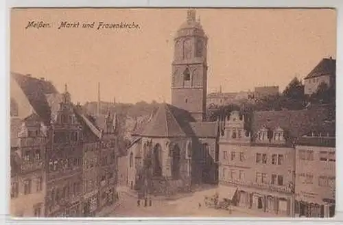 41020 Ak Meissen Markt und Frauenkirche um 1925