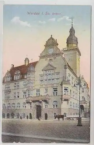 51013 Ak Werdau in Sachsen Rathaus 1927