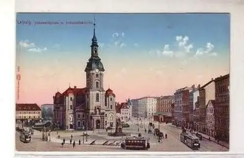 47842 Ak Leipzig Johannisplatz und Johanniskirche um 1910