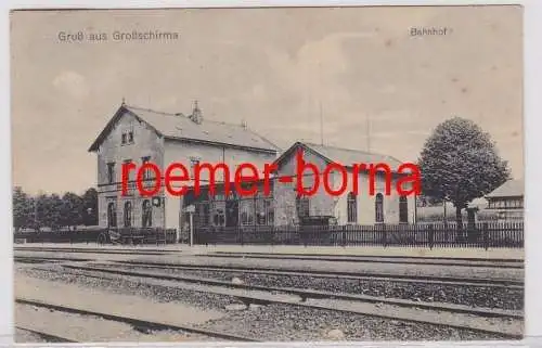 81426 Ak Gruß aus Großschirma Bahnhof 1927