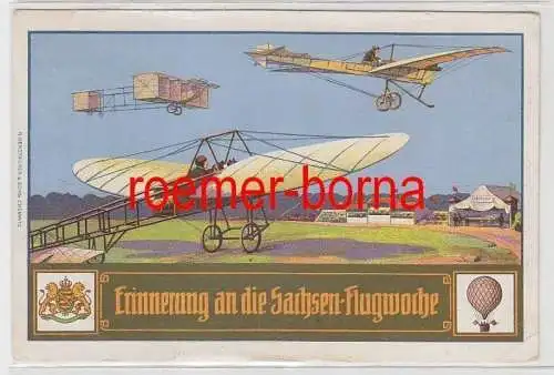 80848 Anlaß Ak Erinnerung an die Sachsen Flugwoche Chemnitz 1911