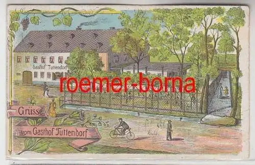 54707 Ak Lithographie Grüße vom Gasthof Tuttendorf 1913