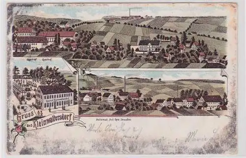 92300 Ak Lithographie Gruß aus Kleinwaltersdorf Gasthaus usw. 1902