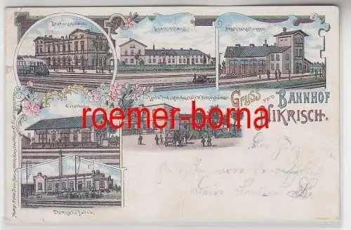 78766 Ak Lithographie Gruss vom Bahnhof Nikrisch Hagenwerder 1903