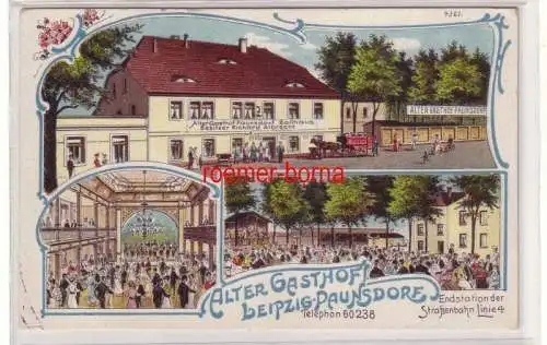 79190 Ak Lithografie Alter Gasthof Leipzig-Paunsdorf um 1910