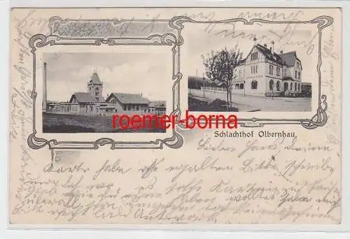 68717 Jugendstil Ak Schlachthof Olbernhau und Schlachthof-Schänke 1906