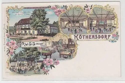 66786 Ak Lithografie Gruss aus Köthensdorf Gasthof um 1900