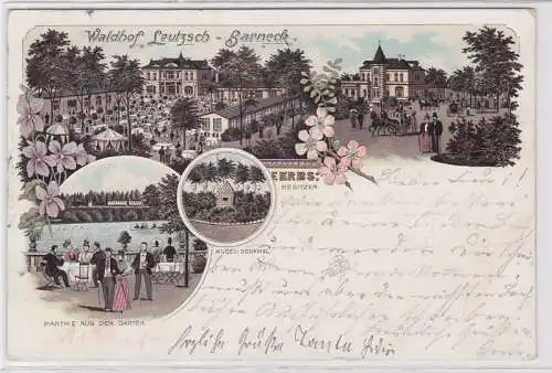 85843 Lithografie AK Waldhof Leutzsch-Barneck, Parthie aus dem Garten 1896