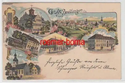 72408 Ak Lithografie Gruss aus Breitingen i.S. Bahnhof-Restaurant usw. um 1910