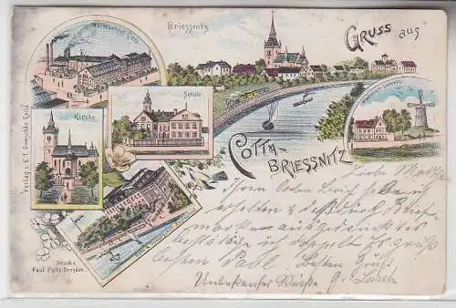 50036 Ak Lithographie Gruß aus Cotta-Briessnitz 1898