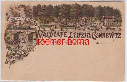 87024 Vorläufer Ak Lithographie Waldcafé Leipzig Connewitz 1893