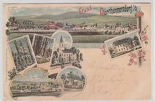 65367 Ak Lithographie Gruß aus Dürrhennersdorf in Sachsen 1902