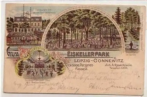 30/144 Ak Litho Eiskellerpark Leipzig-Connewitz 1905