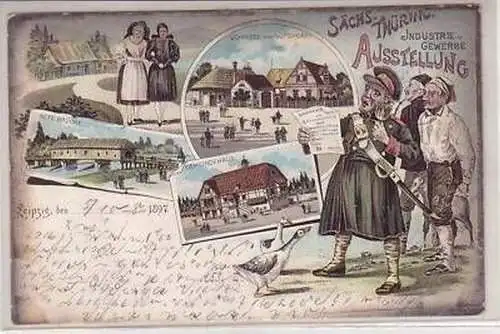 25/20 Ak Lithografie Leipzig Gewerbe-Ausstellung 1897