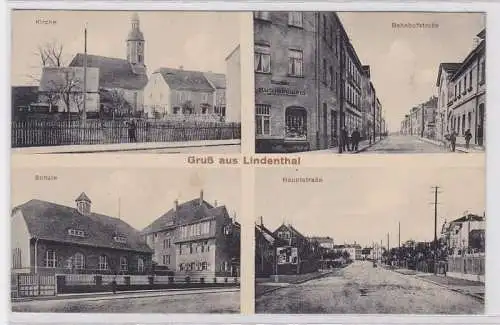 89977 Mehrbild Ak Gruß aus Lindenthal Schule, Bahnhofstraße, Kirche 1914