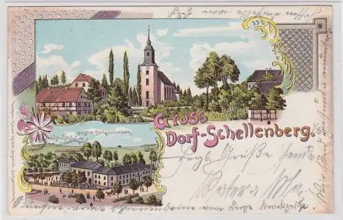 84166 Ak Lithographie Gruß aus Dorf Schellenberg 1906