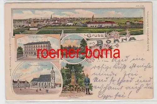 83604 Ak Lithografie Gruss aus Borna um 1900