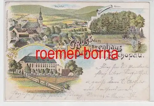 83636 Ak Lithografie Gruss vom Schützenhaus Zschopau 1901