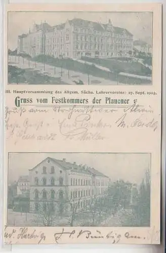 71916 Mehrbild Ak Gruß vom Festkommers der Plauener 1903