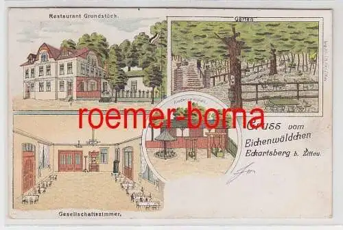 73245 Ak Lithographie Gruß vom Eichenwäldchen Eckartsberg bei Zittau 1910