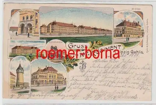 73892 Ak Lithographie Gruß vom 107. Regiment Leipzig Gohlis 1901