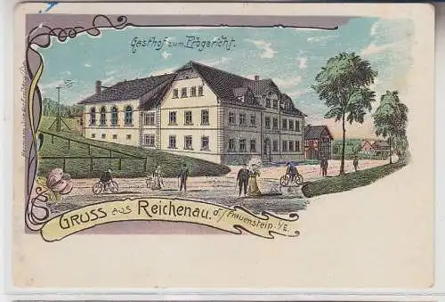 71917 Ak Lithographie Gruss aus Reichenau bei Frauenstein im Erzgebirge 1905