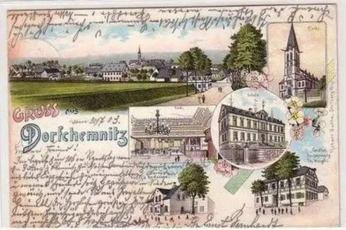 58762 Ak Lithographie Gruß aus Dorfchemnitz 1903