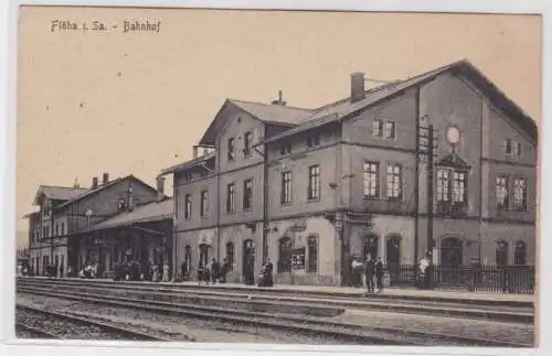 98769 Ak Flöha in Sachsen Bahnhof um 1920