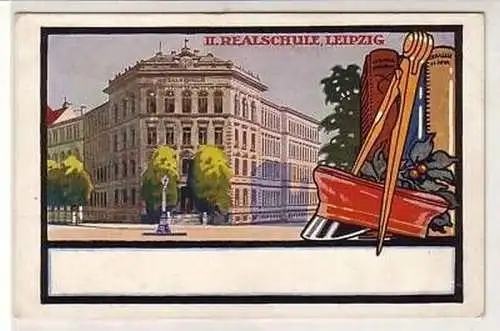 12/19 Studentika Ak Leipzig II. Realschule um 1920