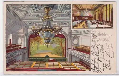 88116 Ak Lithographie Leipzig Theater Battenberg 1905