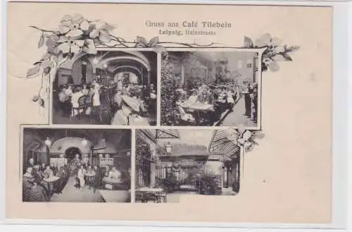 88136 Mehrbild Ak Gruß aus Café Tilebein Leipzig Hainstraße um 1920