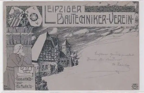 86849 Künstler Ak Leipziger Bautechniker Verein 1900