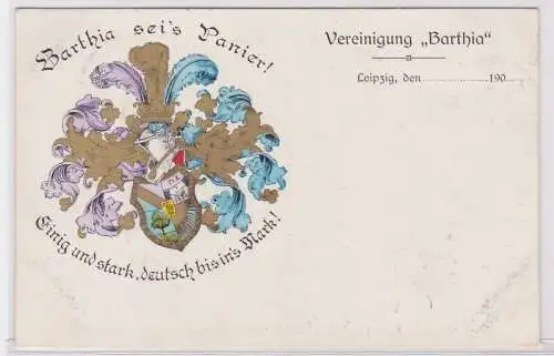 85634 Studentika Ak Leipzig 'Barthia sei´s Panier!' 1907