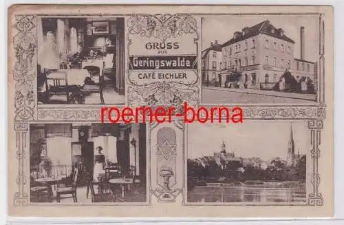 82855 Mehrbild Ak Gruß aus Geringswalde Café Eichler 1917