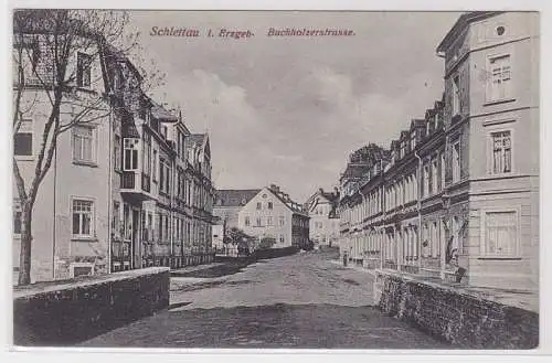 73789 Ak Schlettau im Erzgebirge Buchholzerstrasse um 1920