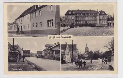 81414 Mehrbild Ak Gruß aus Nischwitz Gasthof, Dorfstraße usw. 1940