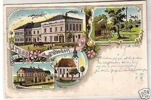 28443 Ak Lithographie Gruss aus Leubsdorf Gasthof 1902