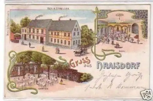 34376 Ak Lithographie Gruß aus Draisdorf Gasthof 1908