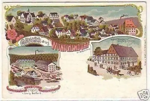 25238 Ak Lithographie Gruss aus Wünschendorf 1911